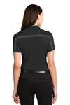 port authority l547 ladies silk touch™ performance colorblock stripe polo Back Thumbnail