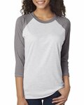 Next Level 6051 Unisex Tri-Blend 3/4-Sleeve Raglan T-Shirt Front Thumbnail
