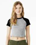 bella + canvas 1201 ladies' micro ribbed raglan baby tee Front Thumbnail