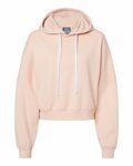 MV Sport W21751 Women's Sueded Fleece Cropped Hooded Sweatshirt Front Thumbnail
