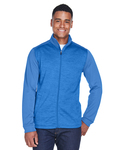 devon & jones dg796 men's newbury colorblock mélange fleece full-zip Front Thumbnail