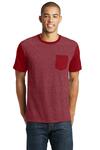 district dt6000sp young mens very important tee ® with contrast sleeves and pocket Front Thumbnail