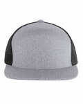 pacific headwear p710 heather 6-panel arch trucker snapback cap Front Thumbnail