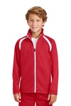 Sport-Tek YST90 Youth Tricot Track Jacket Front Thumbnail