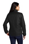 port authority l850 ladies packable puffy jacket Back Thumbnail