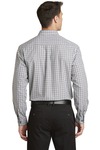 port authority s654 long sleeve gingham easy care shirt Back Thumbnail