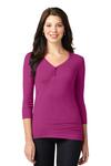 port authority lm1007 ladies concept stretch 3/4-sleeve scoop henley Front Thumbnail
