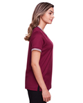 Devon & Jones DG20CW Ladies' CrownLux Performance™ Plaited Tipped V-Neck Polo Side Thumbnail