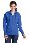 port & company lpc78zh ladies core fleece full-zip hooded sweatshirt Front Thumbnail