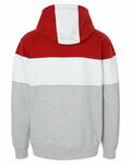 j america 8644 men's varsity pullover hooded sweatshirt Back Thumbnail