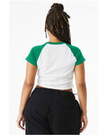 bella + canvas 1201 ladies' micro ribbed raglan baby tee Back Thumbnail