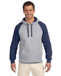 Jerzees 96CR Adult 8 oz. NuBlend® Colorblock Raglan Pullover Hood Front Thumbnail