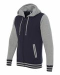 independent trading co. ind45uvz unisex varsity full-zip hooded sweatshirt Side Thumbnail