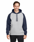 team 365 tt96cb unisex zone hydrosport™ heavyweight colorblock hooded sweatshirt Front Thumbnail