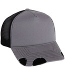 Mega Cap 6984 Distressed Trucker Cap Front Thumbnail