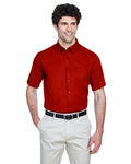 core 365 88194 men's optimum short-sleeve twill shirt Back Thumbnail