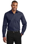 port authority w103 slim fit carefree poplin shirt Front Thumbnail