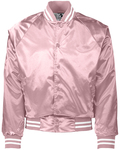 Augusta Sportswear 3610 Satin Baseball Jacket/Striped Trim Front Thumbnail