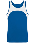 augusta sportswear 341 youth wicking polyester sleeveless jersey with contrast inserts Front Thumbnail