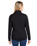 core365 ce404w ladies' market snag protect mesh colorblockquarter-zip Back Thumbnail