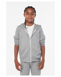 Bella + Canvas 3739Y Youth Sponge Fleece Full-Zip Hooded Sweatshirt Front Thumbnail