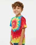 dyenomite 330ms toddler spiral tie-dyed t-shirt Side Thumbnail