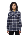 Burnside B5210 Ladies' Plaid Boyfriend Flannel Shirt Front Thumbnail