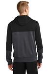 sport-tek st245 tech fleece colorblock full-zip hooded jacket Back Thumbnail