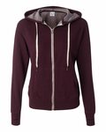 Independent Trading Co. PRM90HTZ Unisex Heathered French Terry Full-Zip Hooded Sweatshirt Front Thumbnail