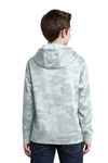 sport-tek yst240 youth sport-wick ® camohex fleece hooded pullover Back Thumbnail