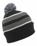 pacific headwear 641k knit fold over pom-pom beanie Side Thumbnail