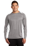 Sport-Tek ST361LS Long Sleeve Heather Colorblock Contender ™ Tee Front Thumbnail