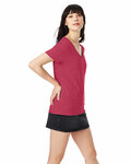 hanes s04v ladies nano-t ® cotton v-neck t-shirt Side Thumbnail