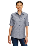 burnside b5255 ladies chambray woven shirt Front Thumbnail