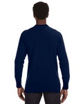 j america ja8244 men's vintage brushed jersey henley Back Thumbnail