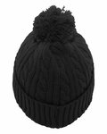 pacific headwear 643k cable knit pom-pom beanie Back Thumbnail