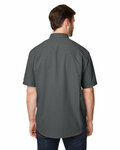 dri duck 4445dd men's crossroad dobby short-sleeve woven shirt Back Thumbnail