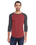 threadfast apparel 302g unisex triblend 3/4-sleeve raglan Front Thumbnail