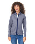 CORE365 CE72W Ladies' Venture Heathered Stripe Full-Zip Front Thumbnail