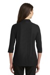 port authority l562 ladies silk touch™ 3/4-sleeve polo Back Thumbnail