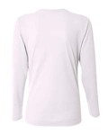 a4 nw3255 ladies' birds-eye mesh long sleeve v-neck t-shirt Back Thumbnail