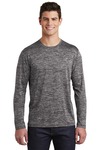 sport-tek st390ls posicharge ® long sleeve electric heather tee Front Thumbnail