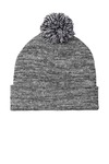 Sport-Tek STC41 Heather Pom Pom Beanie Front Thumbnail