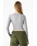 bella + canvas 1501be ladies' micro ribbed long sleeve baby tee Back Thumbnail