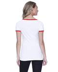 startee st1431 ladies' cvc ringer t-shirt Back Thumbnail