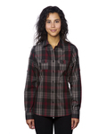 burnside b5222 ladies' long-sleeve plaid pattern woven shirt Front Thumbnail