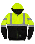 berne hvf023 men's hi-vis class 3 color block hooded sweatshirt Front Thumbnail