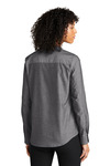 port authority lw382 ladies long sleeve chambray easy care shirt Back Thumbnail