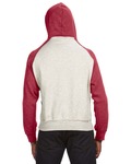 J America JA8885 Adult Vintage Heather Pullover Hood Back Thumbnail