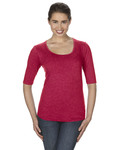 Anvil 6756L Ladies Tri-Blend Deep Scoop Neck 1/2-Sleeve Tee Front Thumbnail